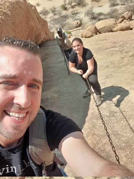 Spitzkoppe la salita ripida