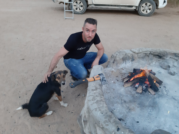 Brandberg white lady campeggio Ale ed il primo cagnolino